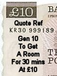 Get a room for 30 mins for £10